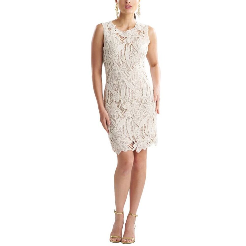 Natori Womens  Crochet Lace Sheath Dress